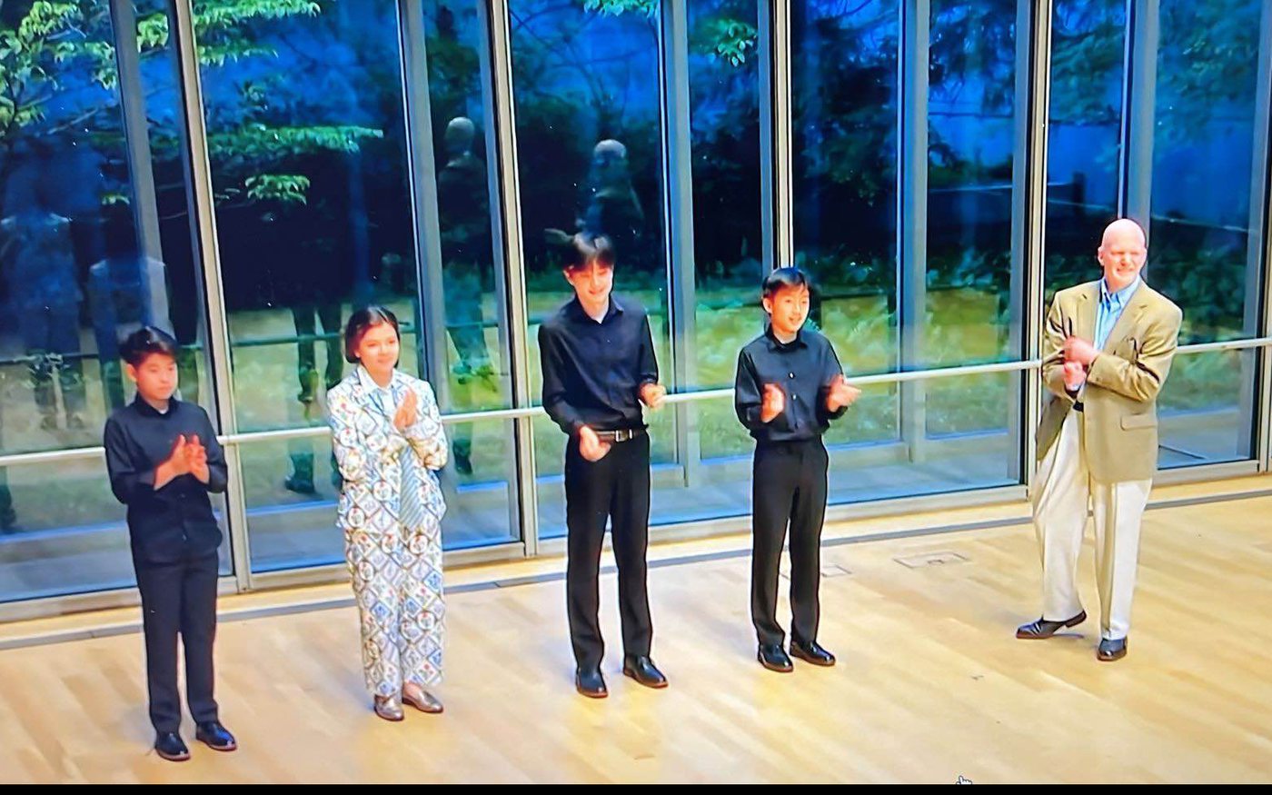 The 2023 finalists with James Stroud on the Mixon Hall stage